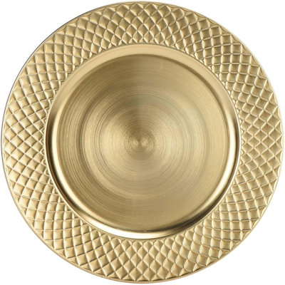 13 Inch Round Gold Charger Plates Set of 6, Wedding Party Table Decor