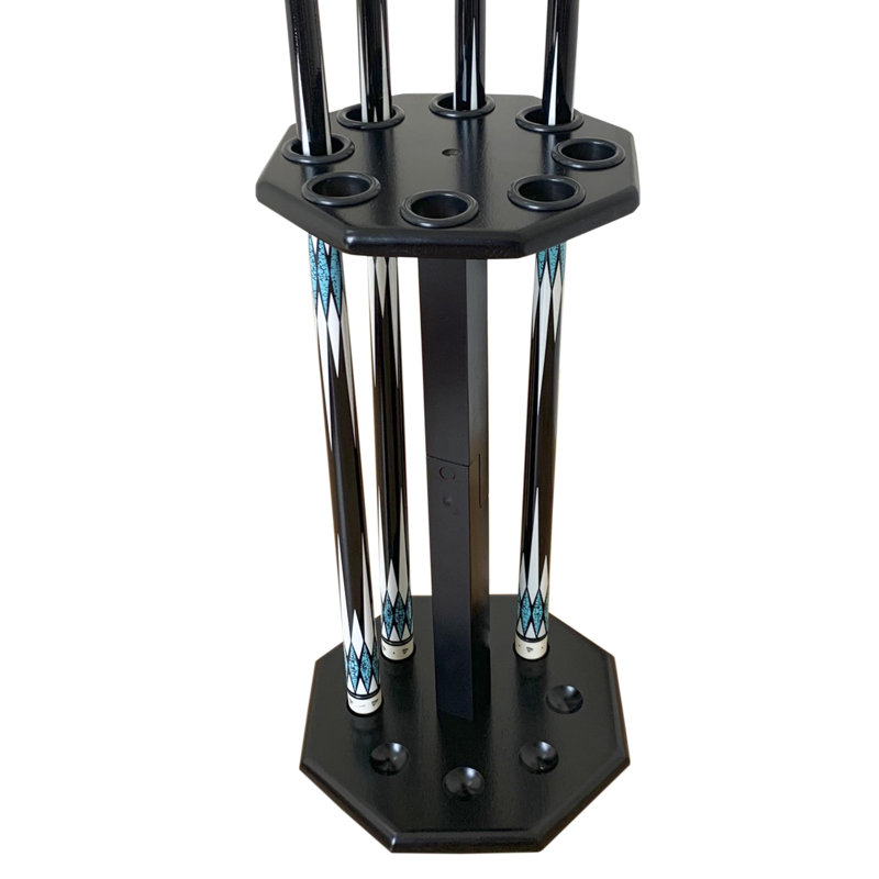 Porte-queues de billard autoportant, accessoires de table de billard pour 8 queues, porte-queues de billard, porte-queues de billard en bois (noir)