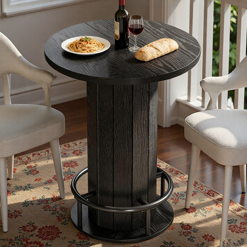 Small Meeting Table,Bar Table,Round Dining Table, Black
