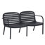 Causeuse d'extérieur en PP Luna, structure noire avec coussin beige Luna
