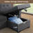 Ebern Designs Sleeper Sofa Couch with Pull Out Bed, Sectional with Storage Convertible Chaise