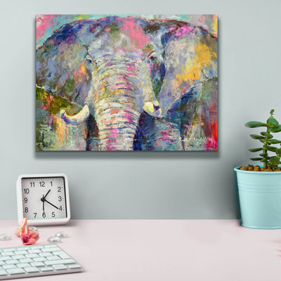 «Elephant 22» par Richard Wallich, art mural sur toile, 54 po x 40 po