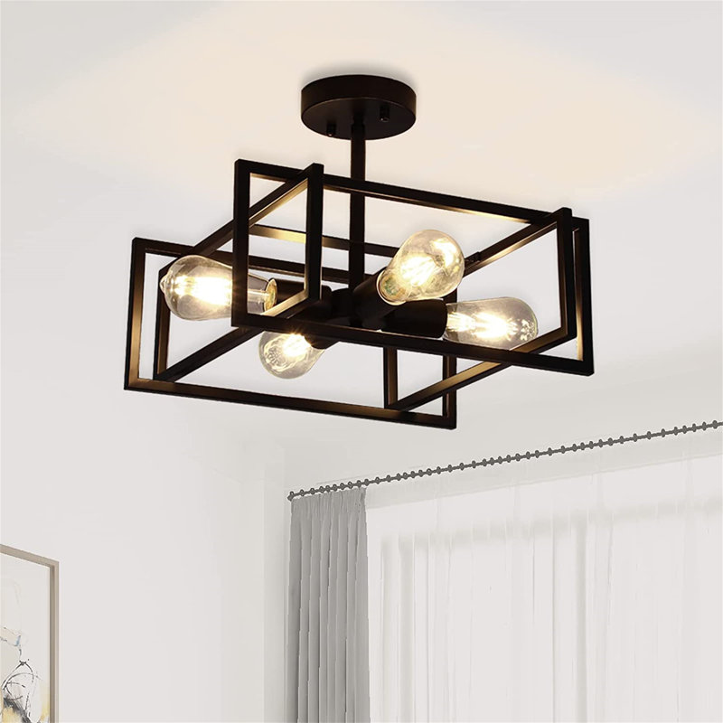 Plafonnier semi-encastré 4 lumières 15 po 