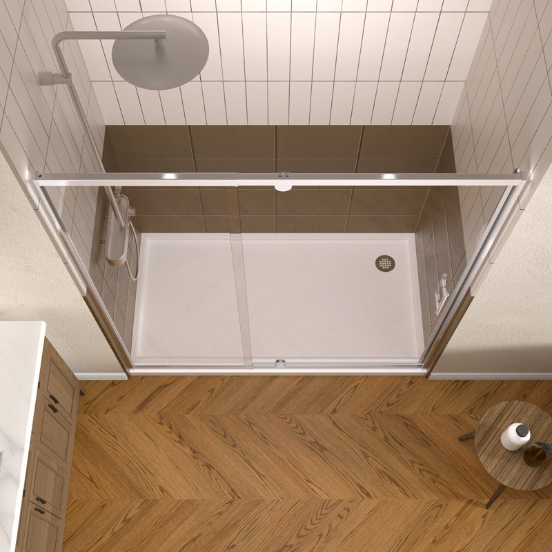 28-32" W x 72" H Pivot Glass Shower Door, Frame Swing Shower Door with 1/4"(6mm) Clear SGCC Tempered Glass, Chrome Finish, Reversible Installation