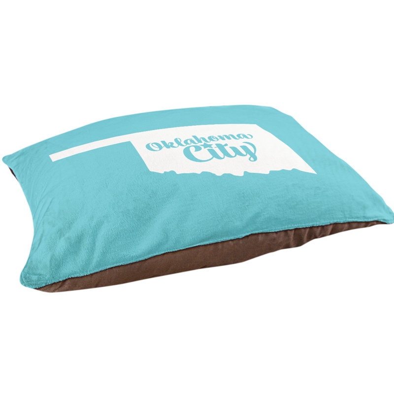 Coussin d’intérieur pour chien oklahoma city oklahoma, Grand (l 50 po x P 40 po x H 7 po), Bleu sarcelle