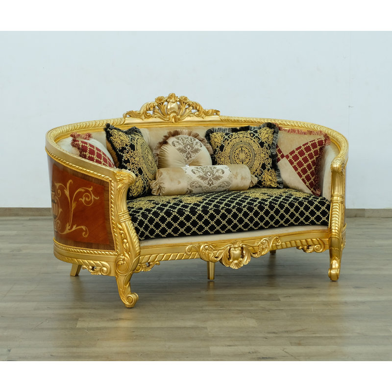 Luxor Sofa, 44.5" H x 105" W x 37.5" D, Gold