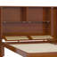 Lit simple en bois avec deux casiers de rangement, un tiroir et une tablette de rangement sur la tête de lit, lit plateforme multifonctionnel avec rotin naturel-1331638012