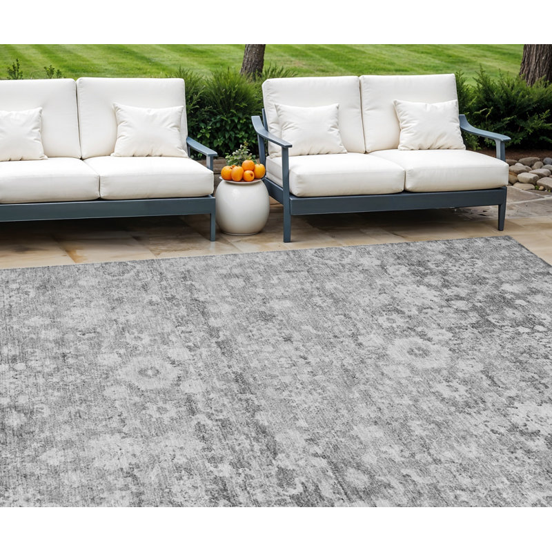 Tapis oriental lavable intérieur gris 9 'X 12'