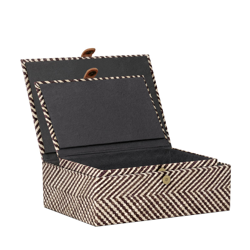 Kursti 2 Piece Handmade Chevron Weave Decorative Box Set
