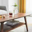 Table basse en bois massif pour la maison - Bureau en chêne avec rangement, rectangulaire, facile à assembler, assemblage 100% rectangulaire de ton brun, espace de vie