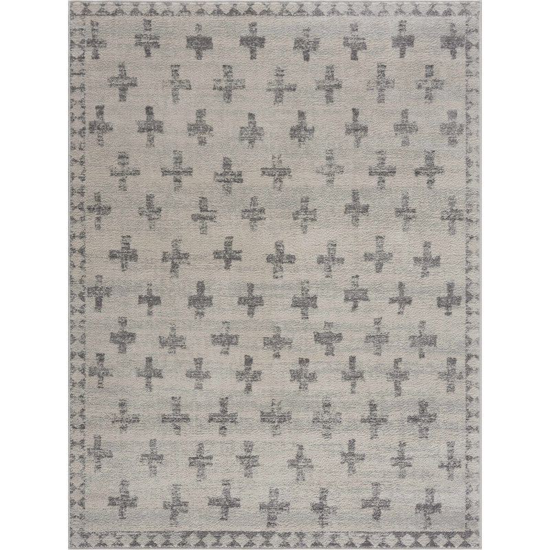 Dounia Transitional Performance Gray Area Rug, Rectangle 3'11" x 5'7"