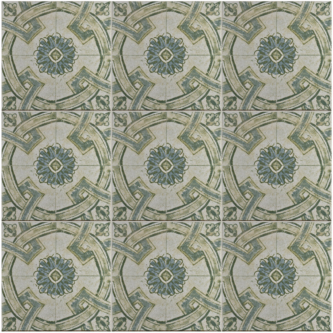 Klinker Retro Blanco 12.75" x 12.75" Ceramic Patterned Wall & Floor Tile Merola Tile