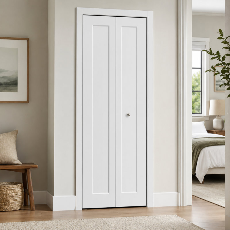 Porte de placard pliante à 1 panneau de style Shaker, 30 po x 80 po