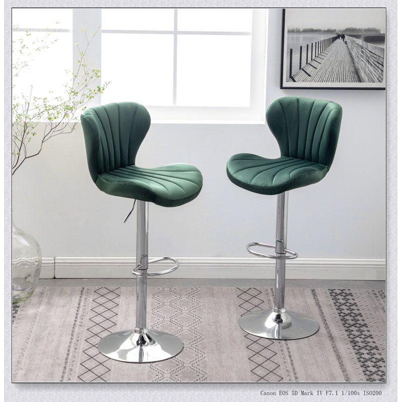 Ensemble de 2 tabourets pivotants réglables Ellston, Vert