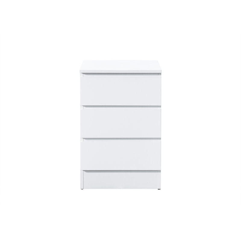 Marqita 3 Drawer Bedside Table, White