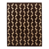 Brown Nu Vibrant Modern Tibetan Wool Silk Blend Rug