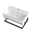 DeerValley 568mm L X 360mm W Wall Mounted Rectangular Sink with Black Towel Bar & Overflow
