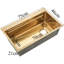 Brushed Gold LED Kitchen Sink Set Stainless Steel Single Large Bowl Inset Mixer Tap Waste Kit