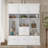 U-Can 75'' H Entryway Hall Tree with Bench and Storage, 5-in-1 Modern Hall Tree with Coat Rack, 6 Drawers, 3 Cabinets and 3-Tier Top Storage for Hallway, Entryway, Living Room, Mudroom-129159888