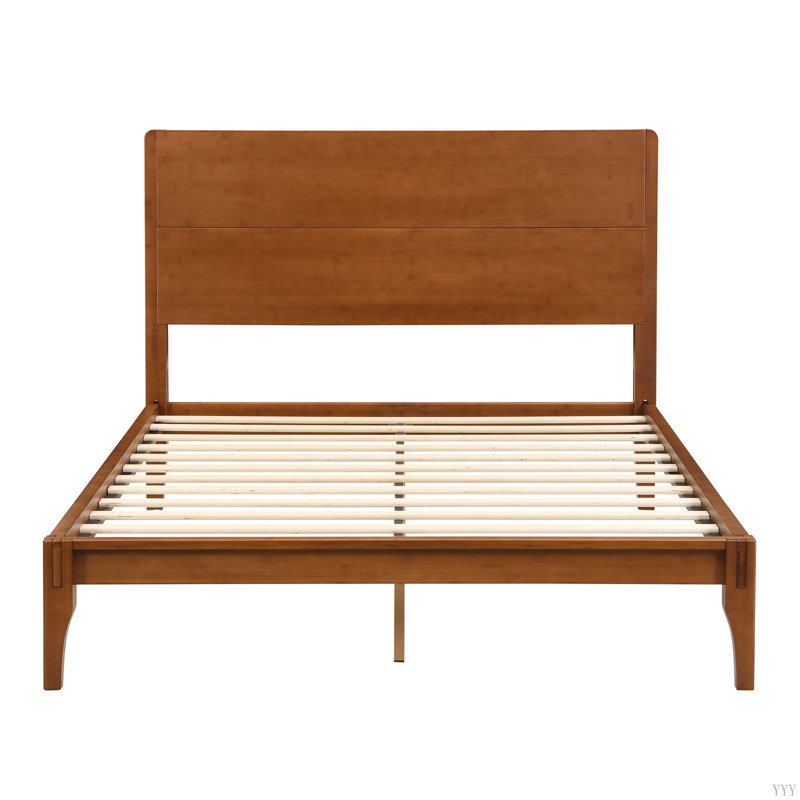 Lit standard en bois massif, Brun, Grand