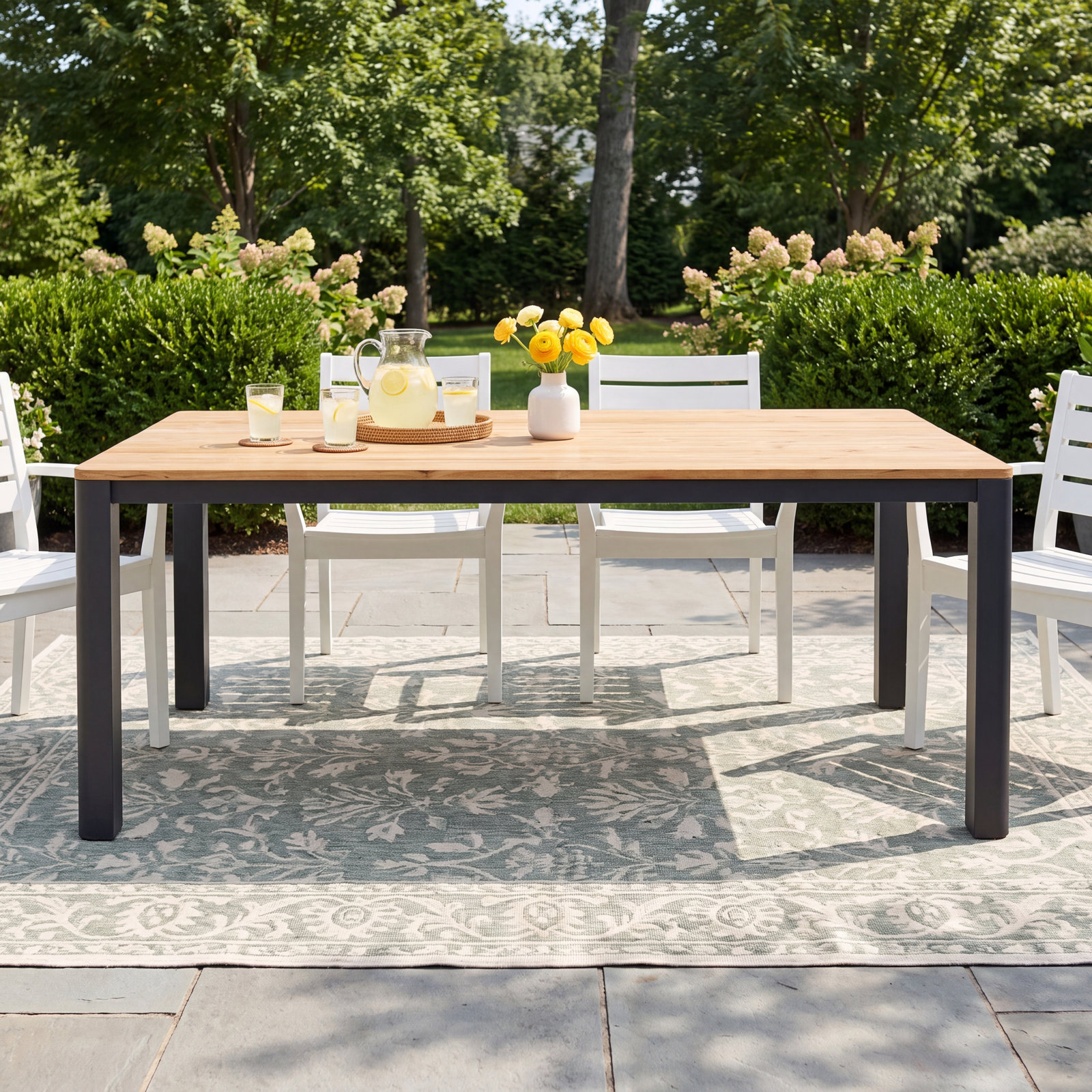 Beardall Teak Patio Dining Table, 39" W x 86" L x 30.3" H