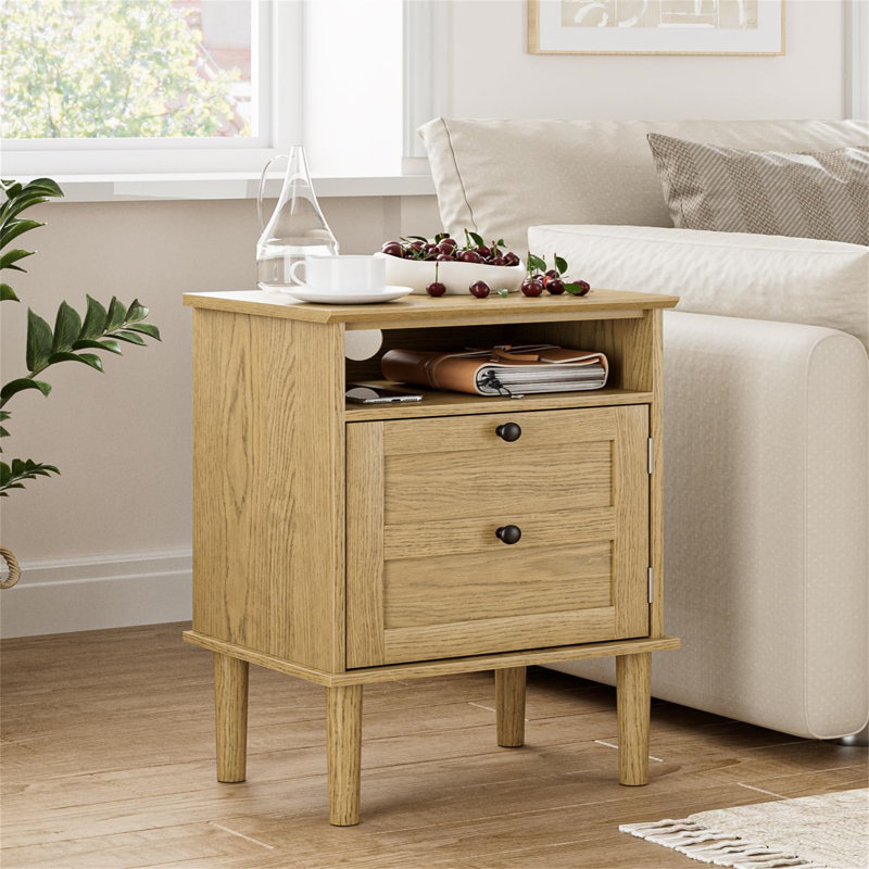 29cm W Manufactured Wood Bedside Table, Brown