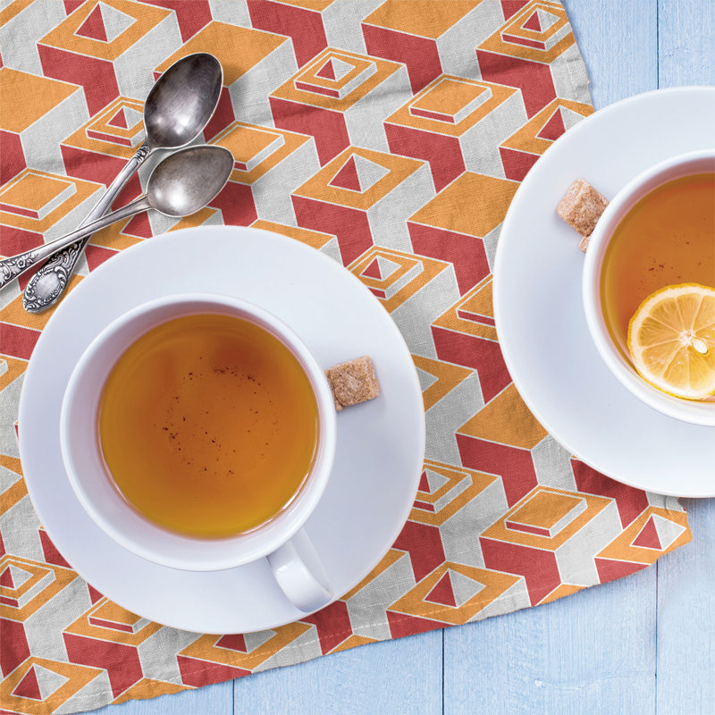Patricia Geoffrey Tea Towel Kitchen Towel, Orange, Poly Twill