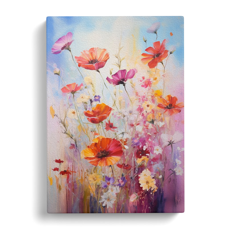 Wildflowers Gestural No.3 - Wrapped Canvas, 60cm H x 40cm W x 3cm D