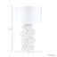 Élégante lampe de table avec base sculpturale ondulée pour la chambre à coucher - Lampe de chevet élégante ou petite lampe de bureau pour le salon - 27 po, blanc