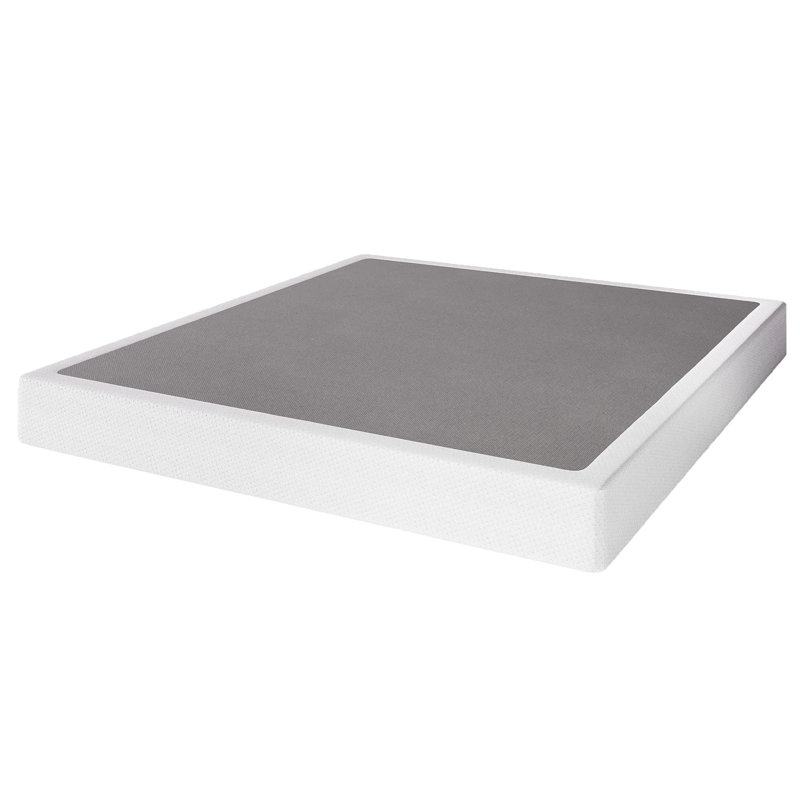 Sommier tapissier en métal 5 po avec housse en tissu, Gris, Très grand lit