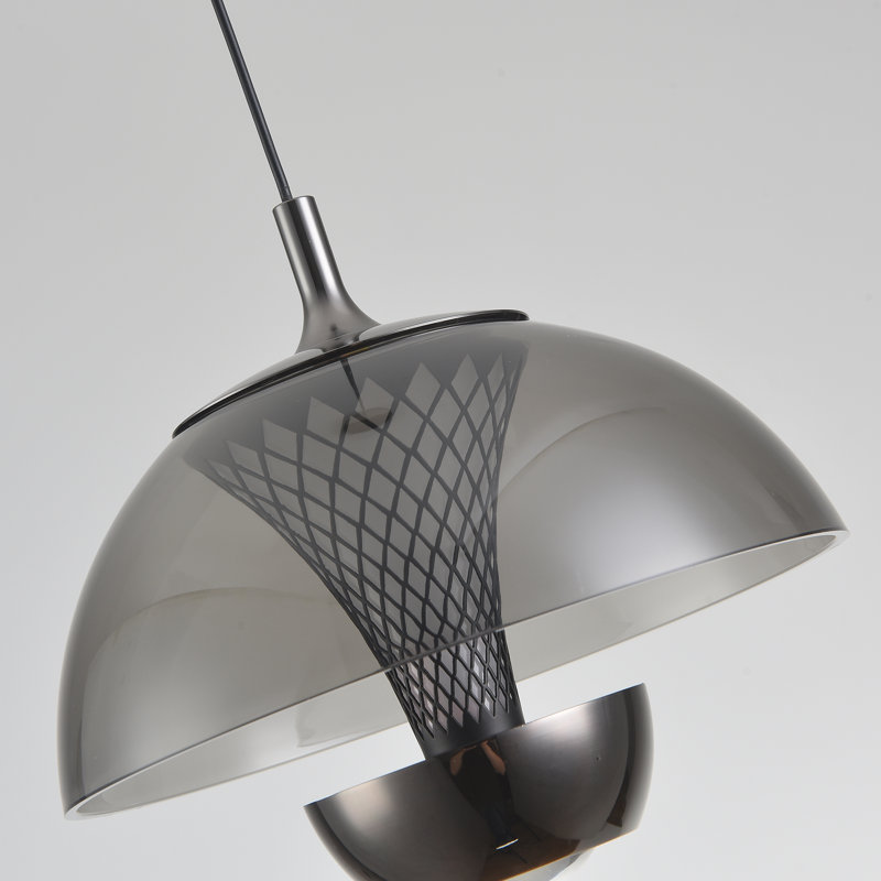 1 - Light Black LED Dome Pendant