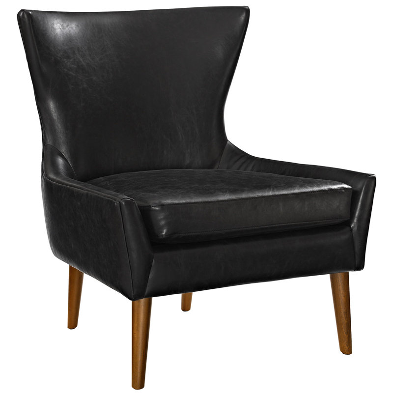 Fauteuil Modway Keen, Similicuir noir