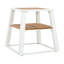 Table d'appoint d'extérieur, table de bout en bois d'acacia à 2 niveaux avec structure en fer blanc, table d'appoint de patio résistante aux intempéries avec tablette de rangement, finition teck, capacité de 30 lb-1638366524