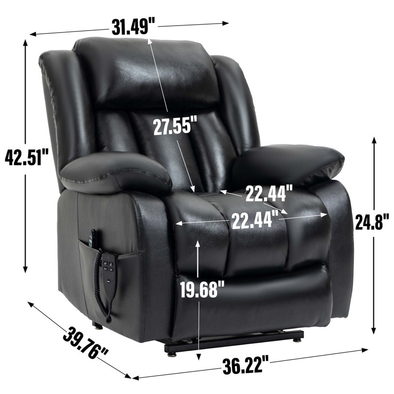 Dual Motor Infinite Position Up Electric Medium size Power Lift Recliner Chair with 8-Point Vibration Massage & Lumbar Heating