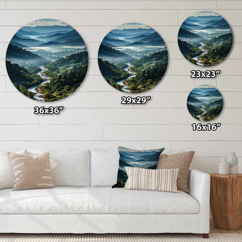Greigh - Paysages d'art rond en métal, H 36 po x l 36 po