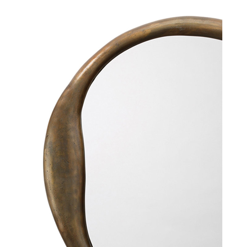 Organic Accent Mirror, Antique Brass