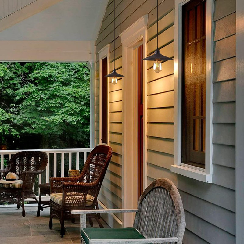 Hanging Lamp With Plug-In Cord - Outdoor Waterproof Pendant Light For Patio - MA6006