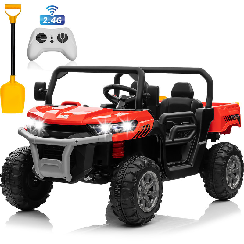 Red 24V Kids Ride-On UTV with Remote Control and Storage