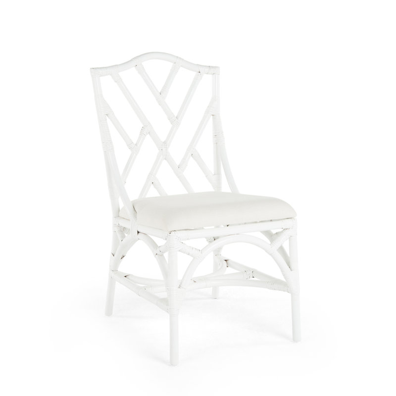 Alderson 20'' H Cotton Upholstered Side Chair, White