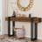 63 Inch Console Table For Entryway, Industrial Sofa Tables Couch Table Behind Sofa For Living Room Hallway Foyer, Walnut-181800029-181800024