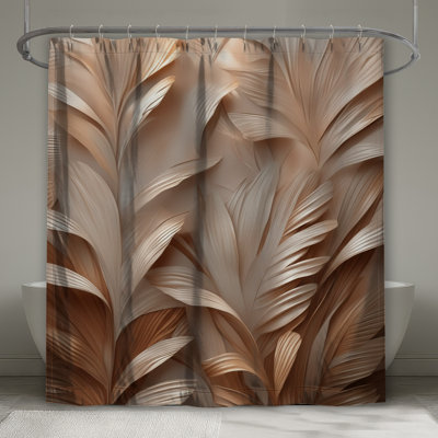 Decorative Leaf Embossing Shower Curtains Extra Long