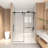 50-54" X 76" H Frameless Sliding Shower Door, 5/16" (8Mm) Clear Tempered Glass, Stainless Steel Frame-123404449