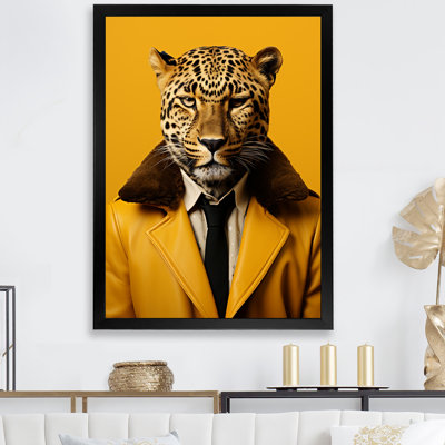 Art mural jaune guépard III