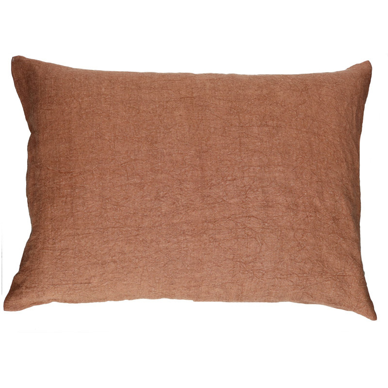 Coussin en lin Alpha Basics, Brun