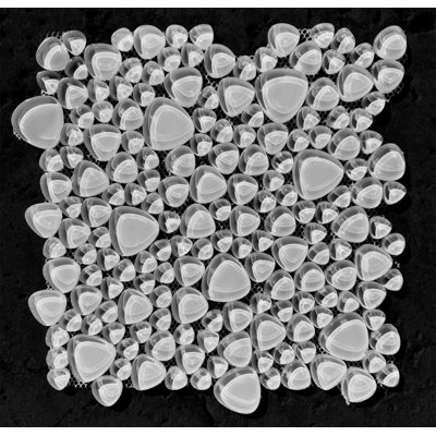 12 x 12 galets super blanc brillant