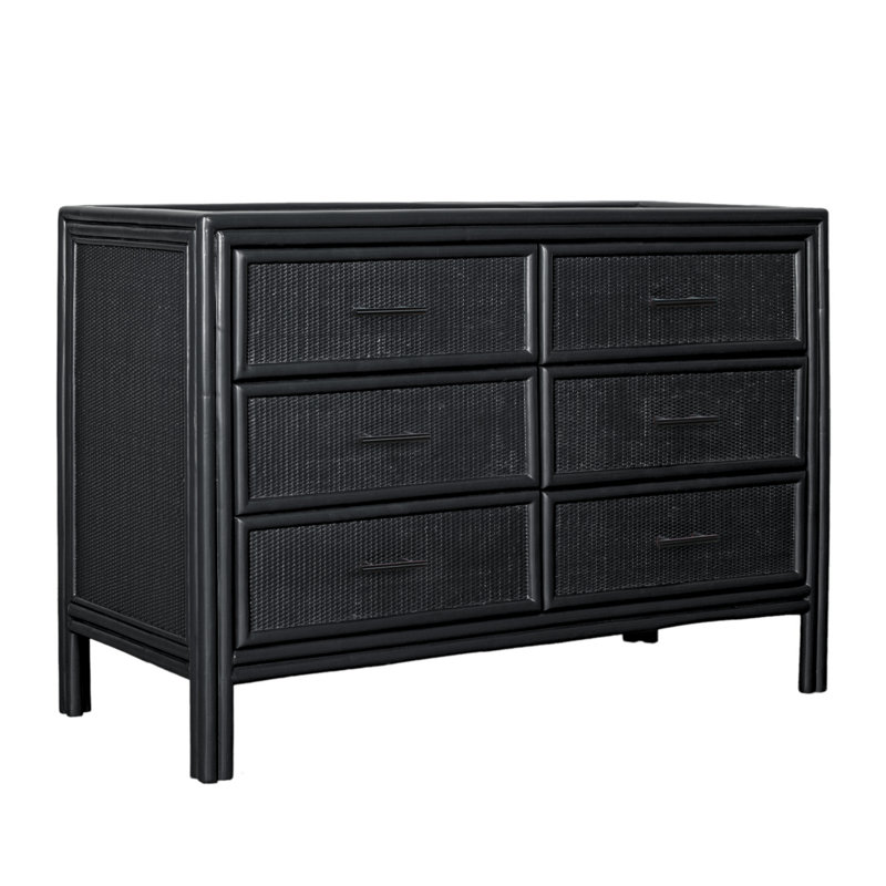 Commode double 6 tiroirs Aruba, Noir, noir, noir, noir