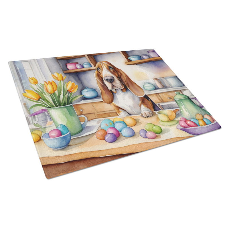 Planche à découper en verre de décoration Basset Hound
