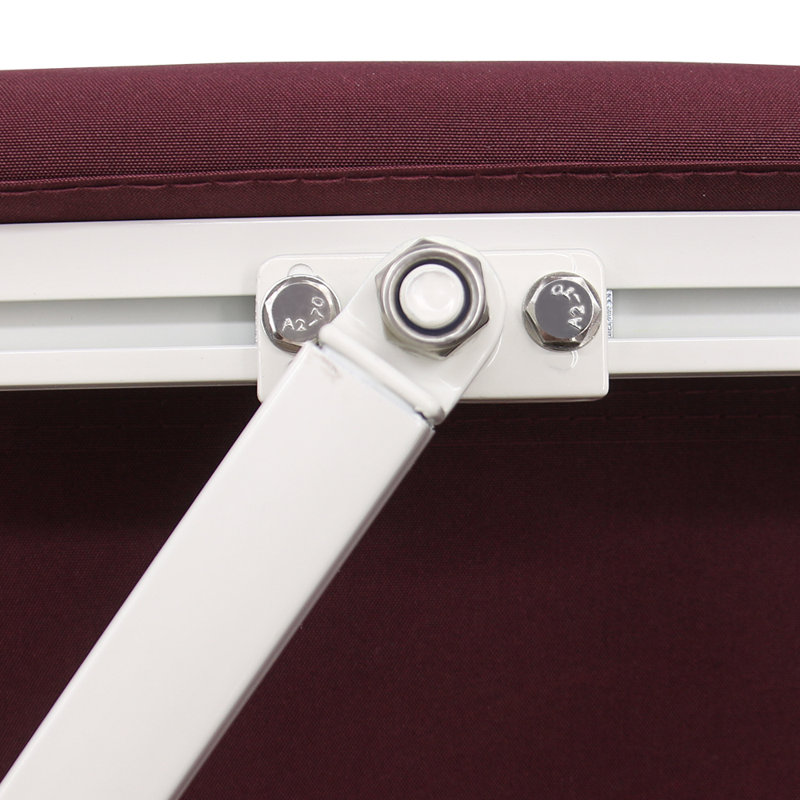 Garden Patio 3m W x 2.5m D Retractable Angle Adjustable Awning, 16cm H x 300cm W x 250cm D, Wine Red