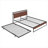 Deep black metal queen size platform bed frame with trundle for small bedrooms and overnight guests, modern rustic style with USB ports