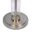 Lampe de table en nickel brossé avec interrupteur marche / arrêt et base en verre transparent
